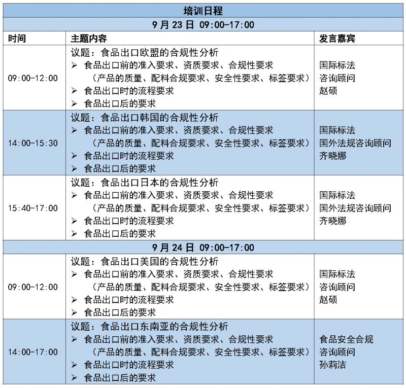 宁波班日程